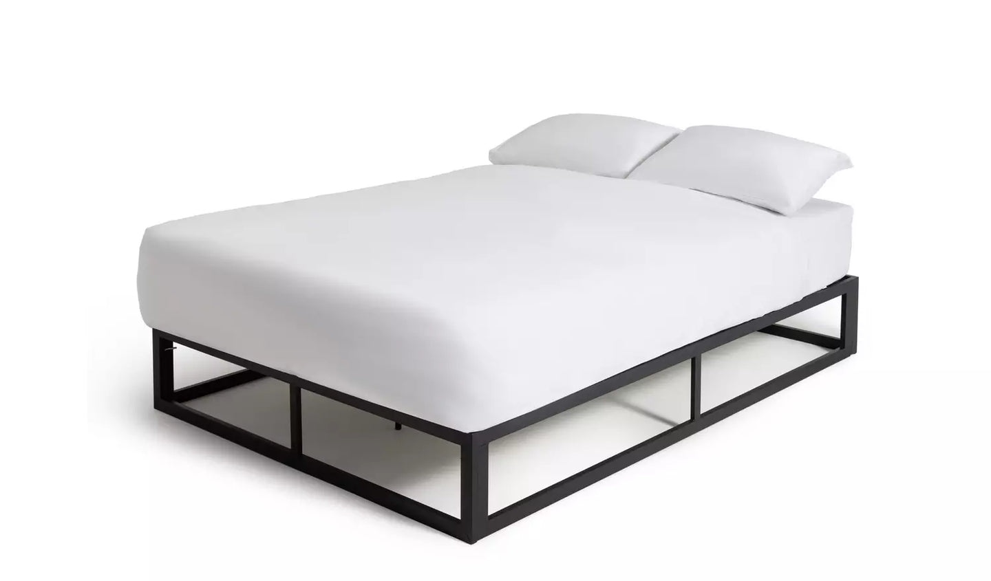 Platform Small Double Metal Bed Frame - Black